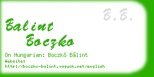 balint boczko business card