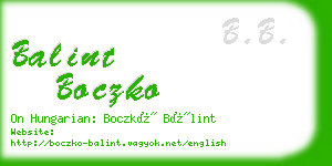 balint boczko business card